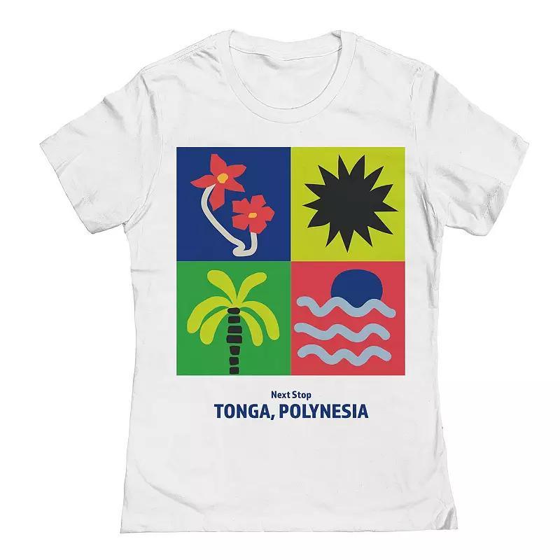 Junior's Tonga Graphic Tee, Women's, Size: Large, White Product Image