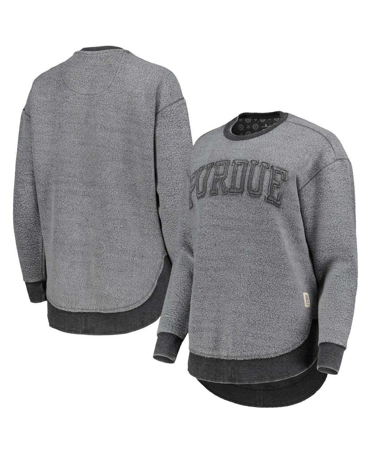 Womens Pressbox Purdue Boilermakers Ponchoville Pullover Sweatshirt Product Image