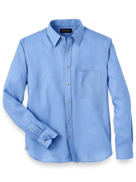 Linen Solid Casual Shirt - Light Blue Product Image