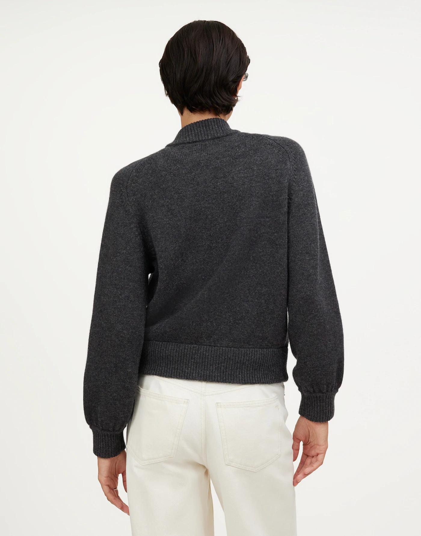 Wool-Blend Knit Bomber Jacket Product Image