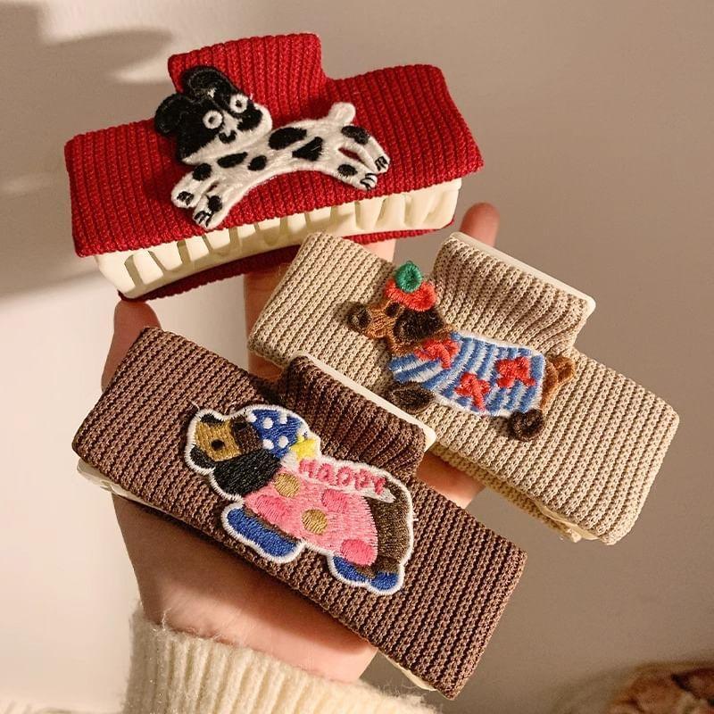 Dog Applique Fabric Hair Claw Clip (Various Designs) Product Image