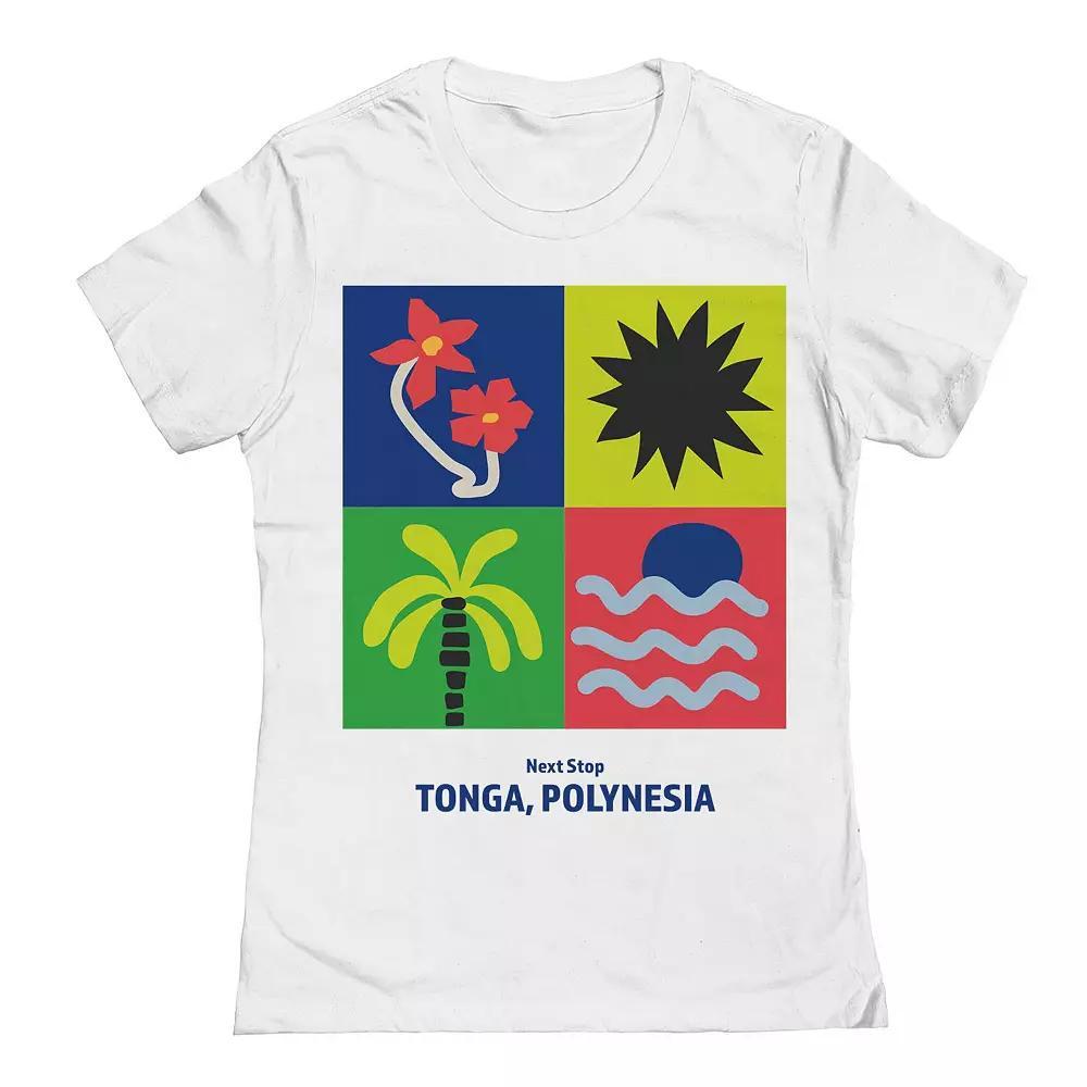 Junior's Tonga Graphic Tee, Women's, Size: Large, White Product Image