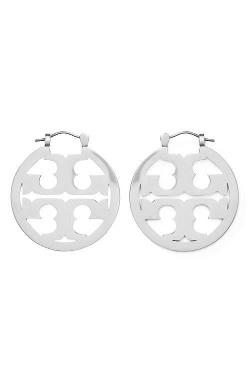 Tory Burch Small Miller Hoop Earrings Tory Silver One Size Product Image