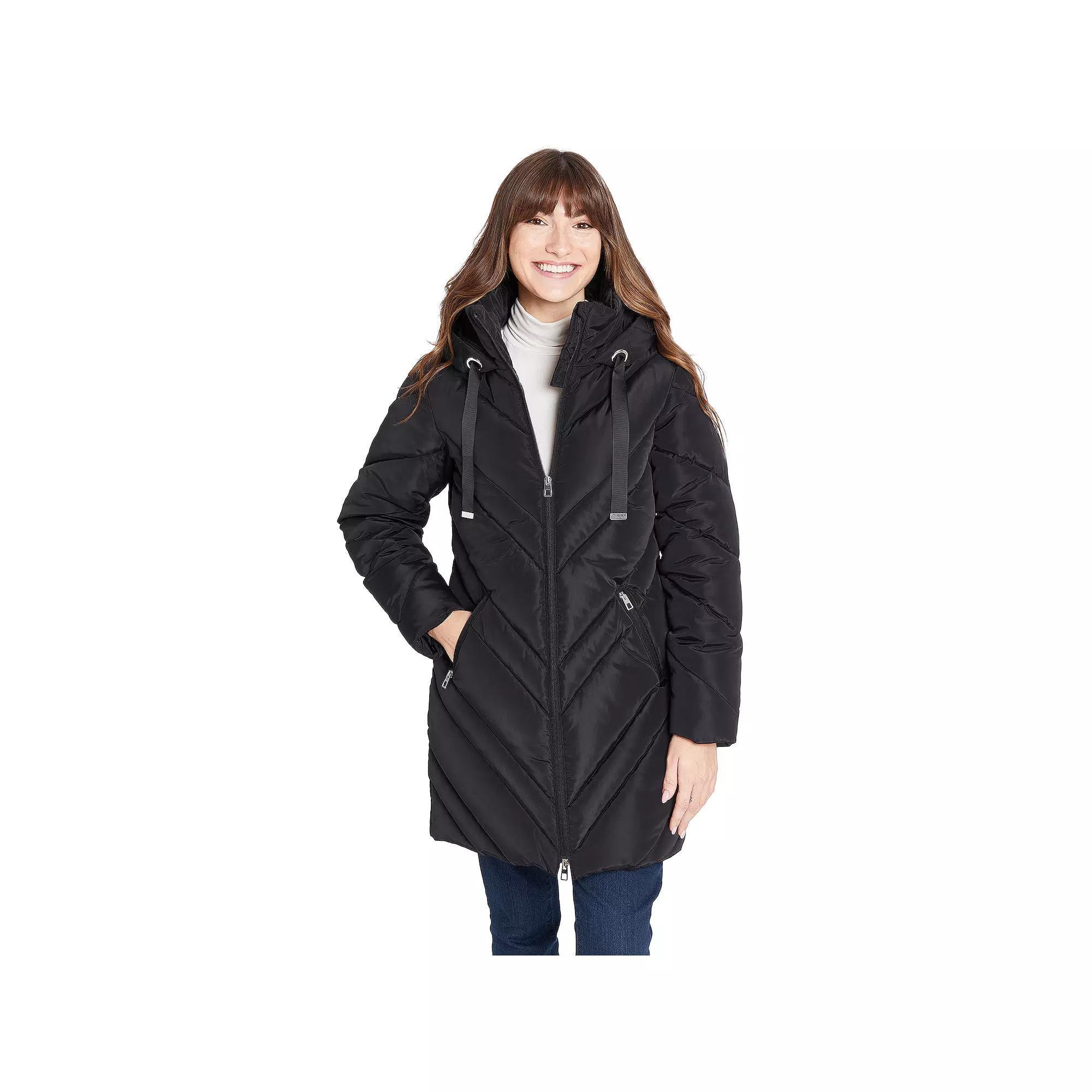 Women's Nine West Chevron Quilted Puffer Jacket,  Product Image