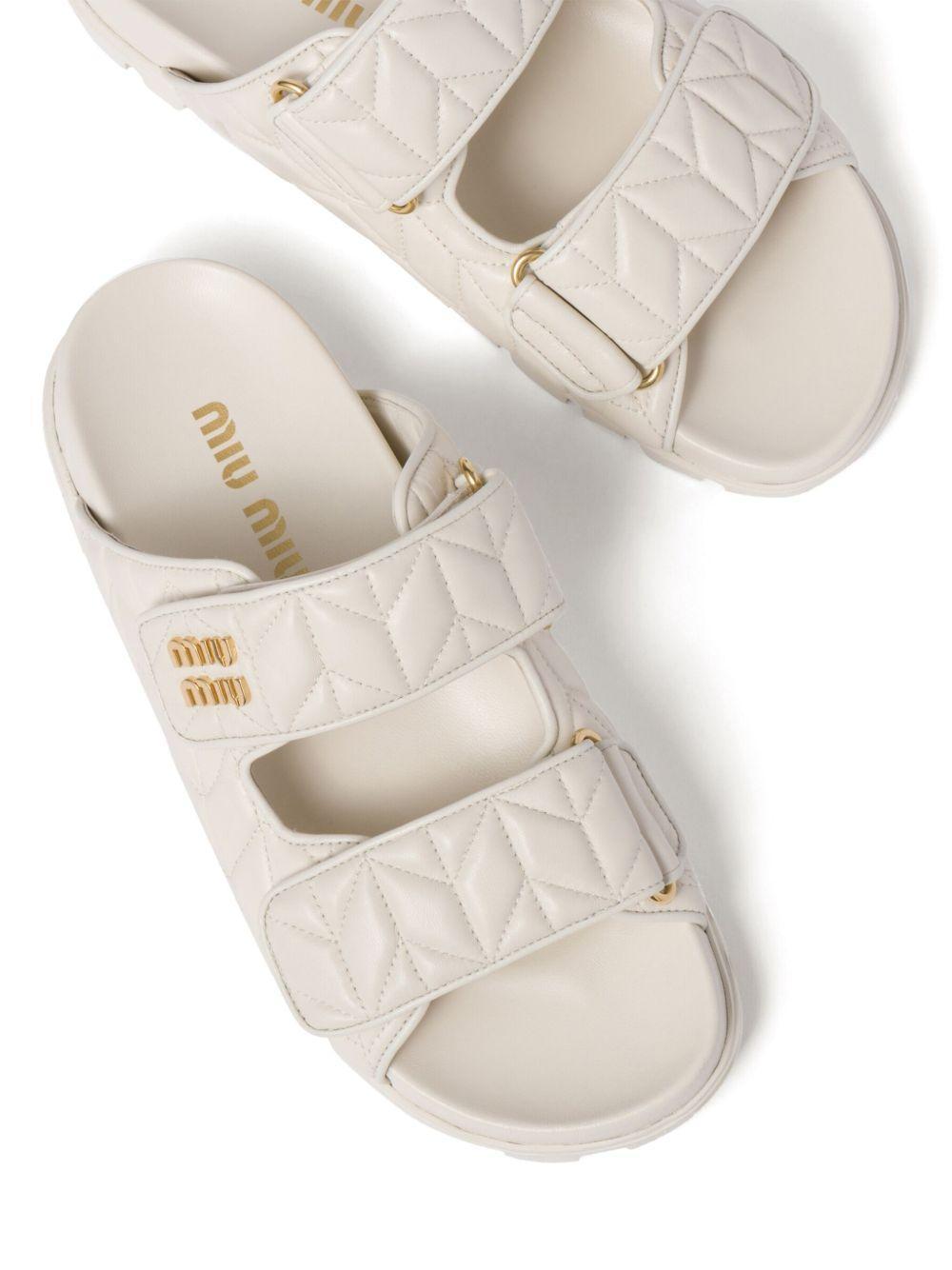 Matelassé nappa leather slides Product Image