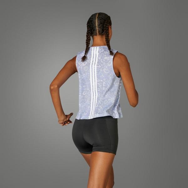 adidas Own the Run CLIMACOOL 3-Stripes Tank Top Dash Grey S Womens Product Image