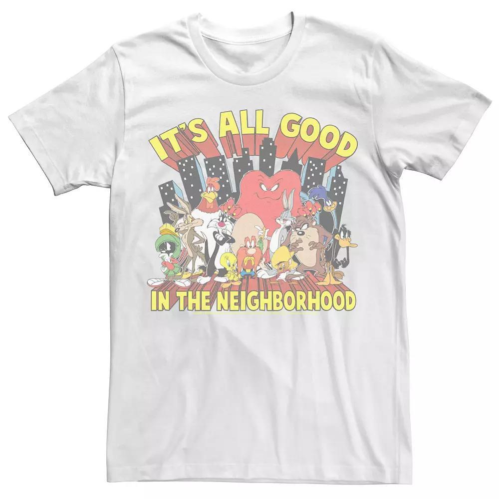 Men's Looney Tunes The Neighborhood Group Tee, Size: Large, White Product Image