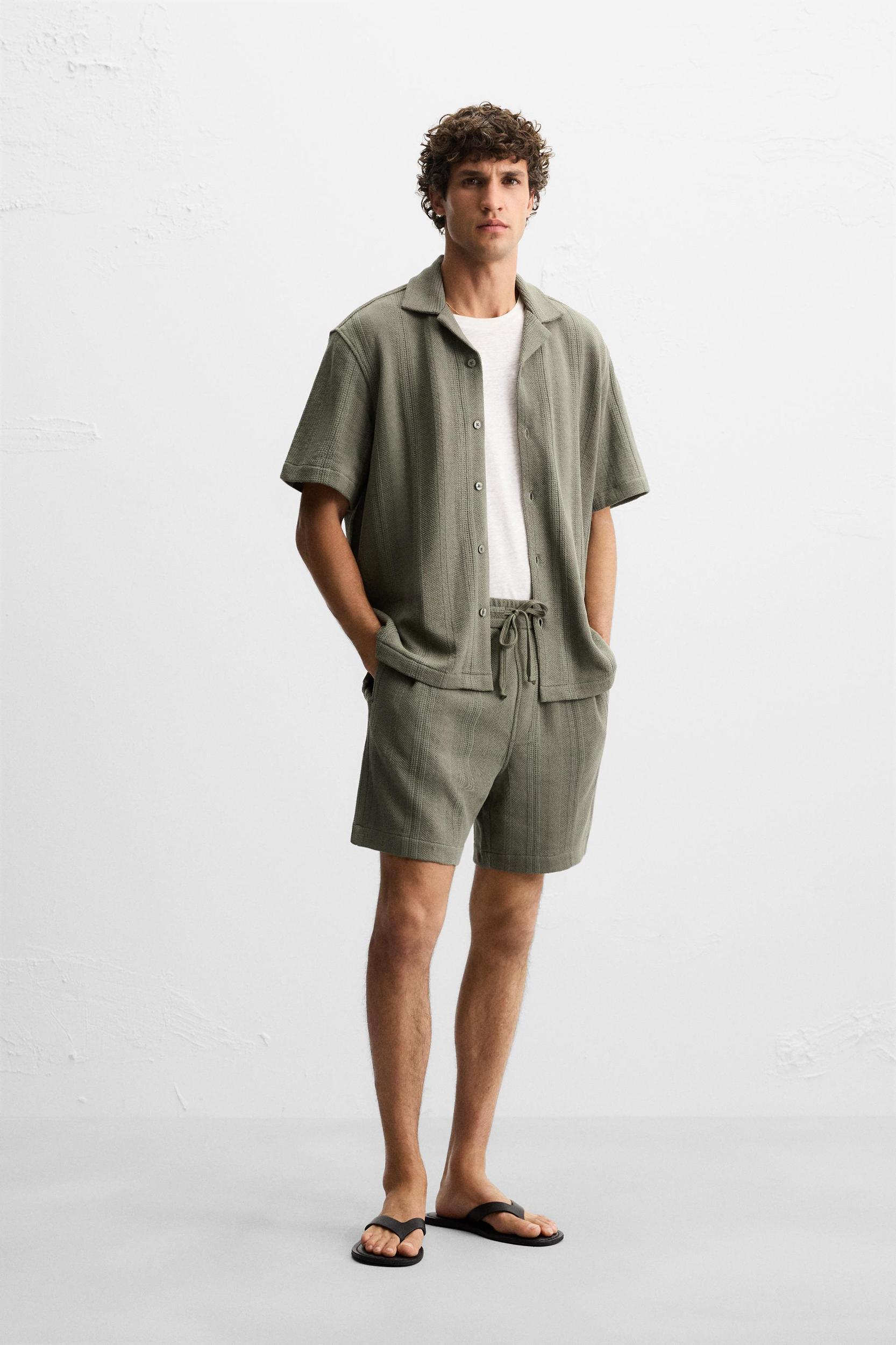JACQUARD TEXTURED SHORTS Product Image