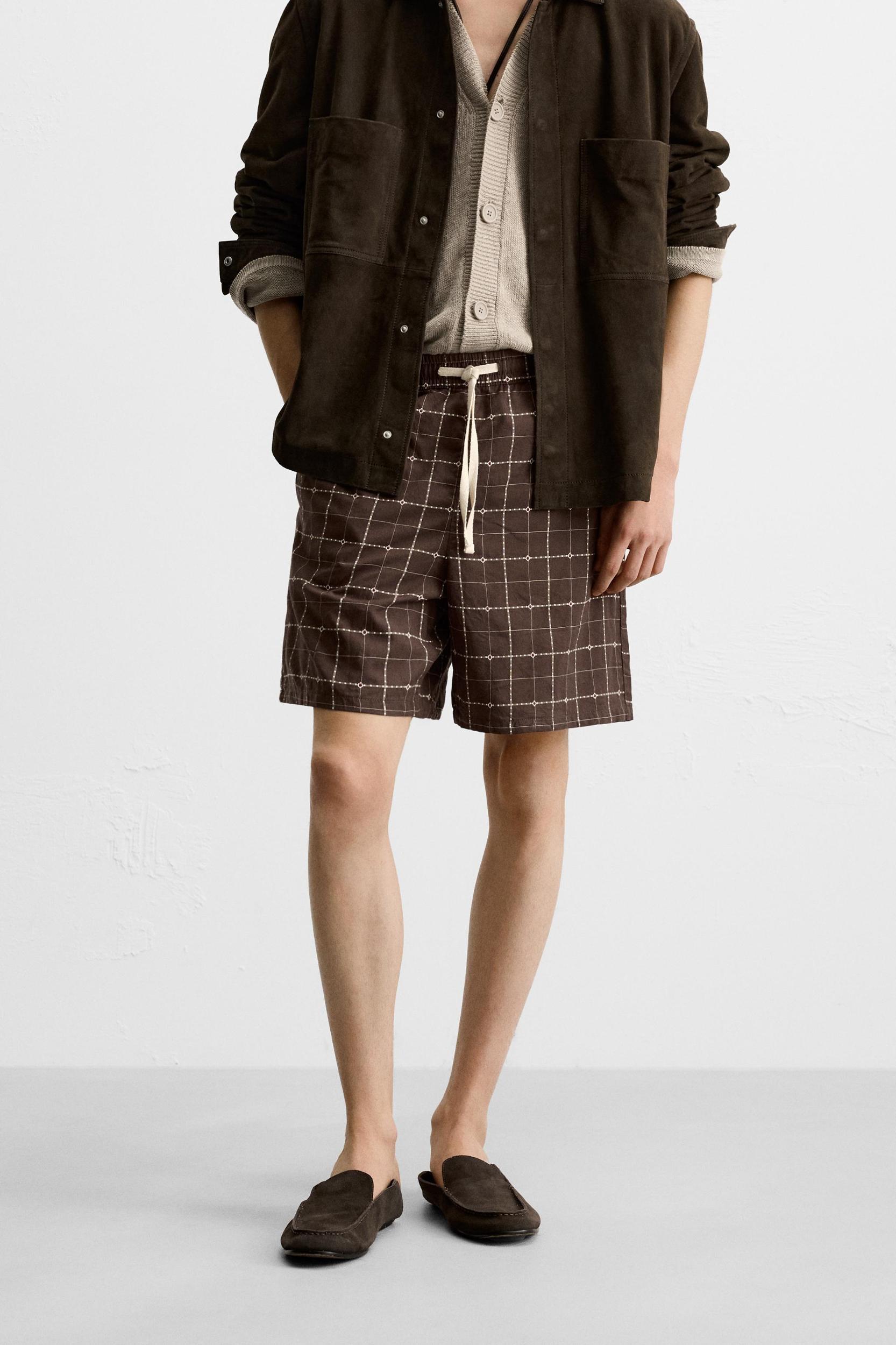 CHECKED JACQUARD SHORTS Product Image