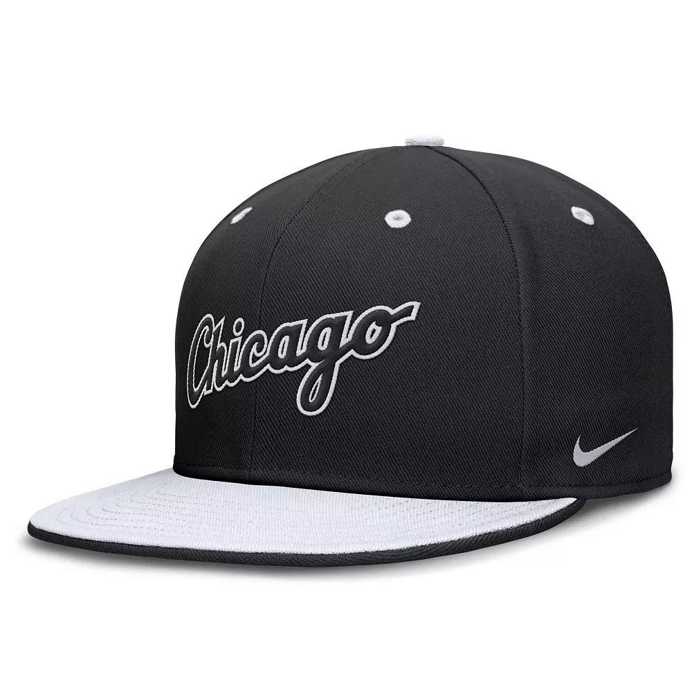 Men's Nike Black/White Chicago White Sox True Primetime Two-Tone Performance Fitted Hat,  Product Image