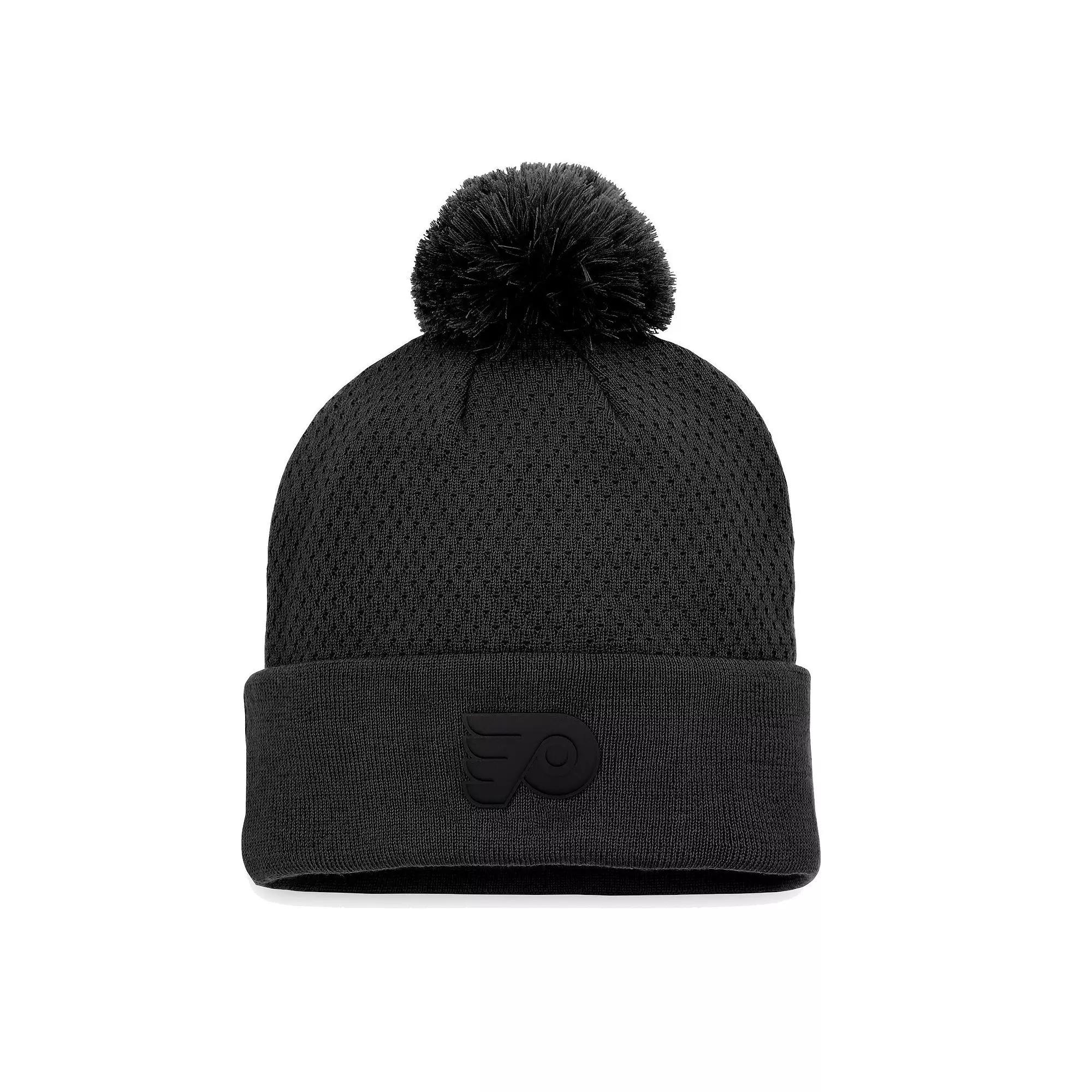 Women's Fanatics Branded Black San Jose Sharks Authentic Pro Road Cuffed Knit Hat with Pom, Sks Black Product Image