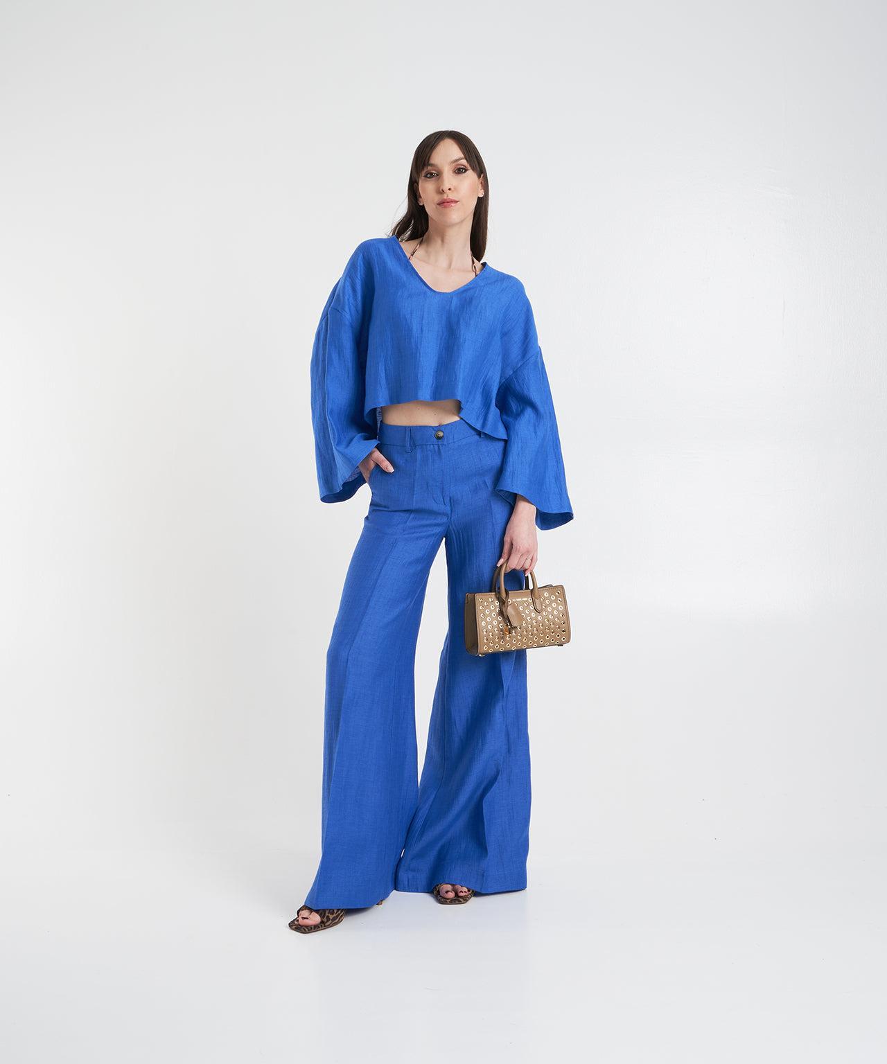 Wide leg pants in linen Product Image