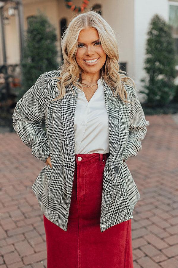 Dare To Dream Houndstooth Blazer Curves Product Image