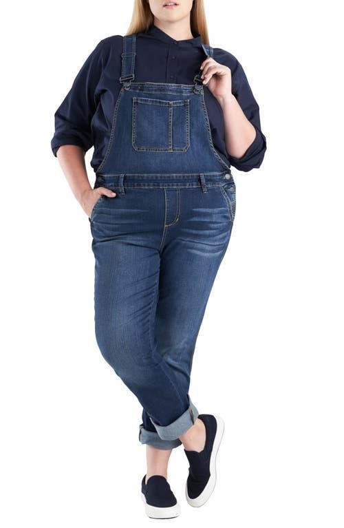 Womens Stretch Denim Overalls Product Image