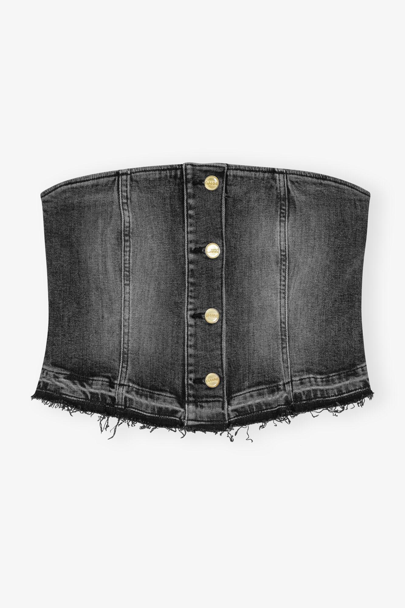 Washed Black Denim Top Product Image