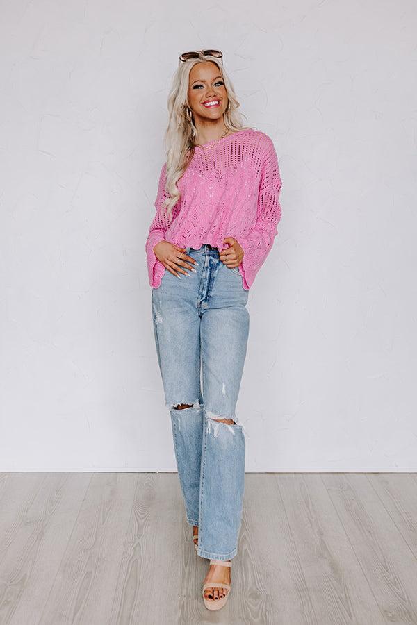 Good Weather Knit Top In Pink Product Image