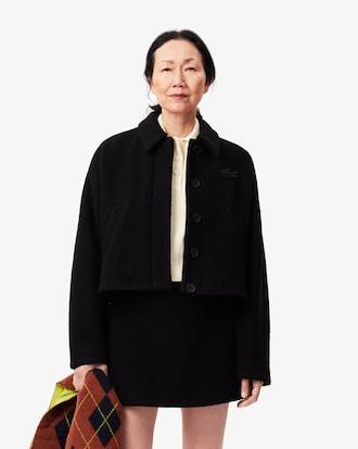 Cropped Oversized Pure Wool Jacket Product Image