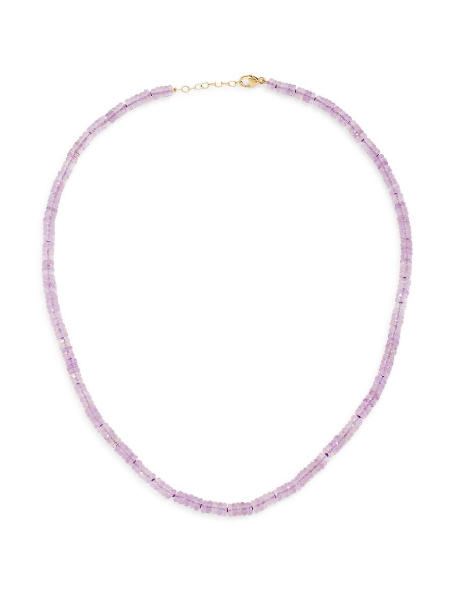 Womens Fancy Cut 14K Yellow Gold, Crystal Quartz & Amethyst Necklace Product Image