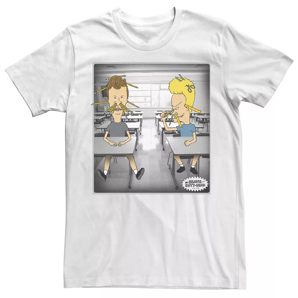 Men's Beavis And Butthead Classroom Short Sleeve Tee, Size: Medium, White Product Image