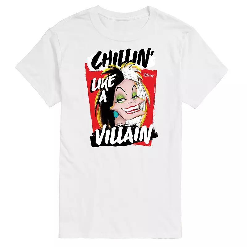 Disney Villains Cruella Big & Tall Chillin' Like Villain Graphic Tee, Men's, Size: 3XL Tall, White Product Image