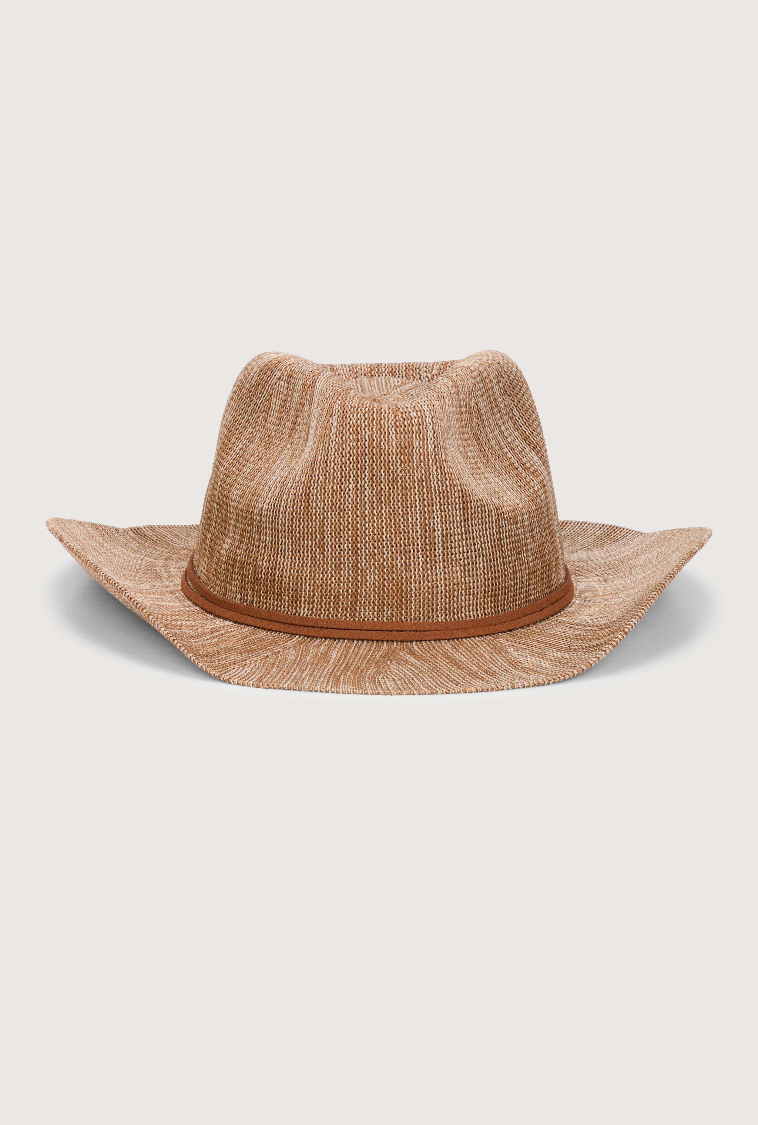 Faux Suede Trim Pinch Front Cowboy Hat Female Product Image