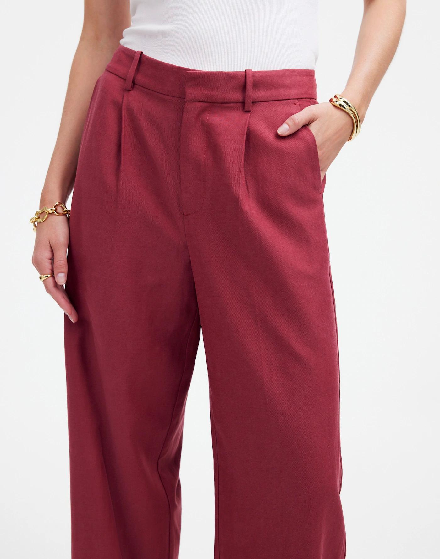 Slouchy Straight Pants in Drapey Twill Product Image