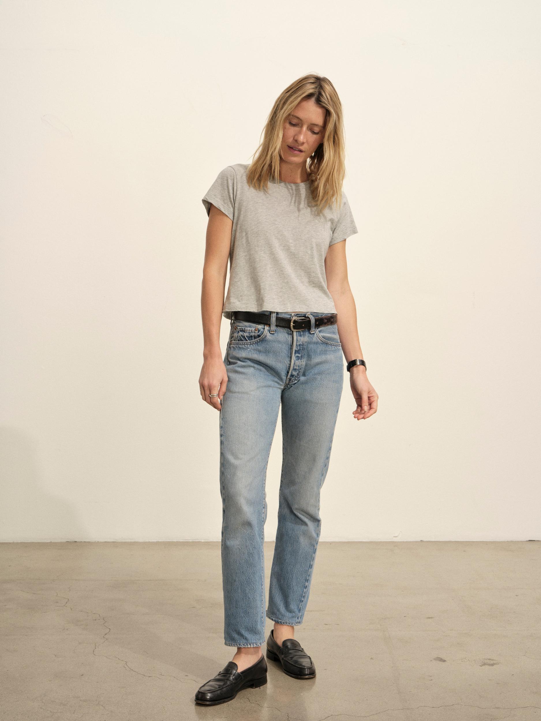 Graphite Pima Boxy Crew Product Image