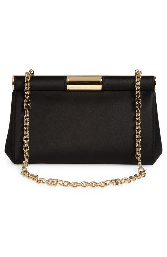 Small Marlene Satin Shoulder Bag In Black Product Image