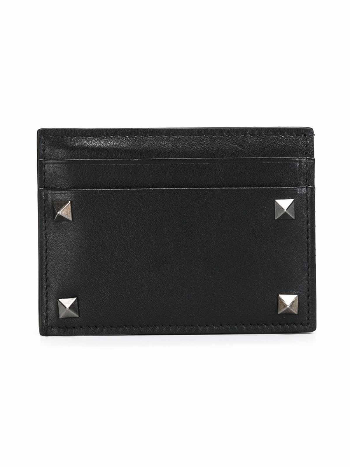 VALENTINO GARAVANI Rockstud Cardholder In Black Product Image