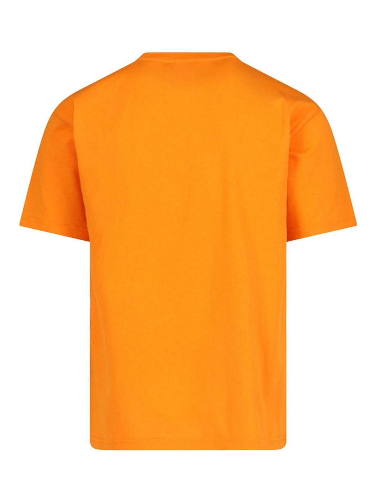 VALENTINO Cotton T-shirt With Chez Print In Orange Product Image