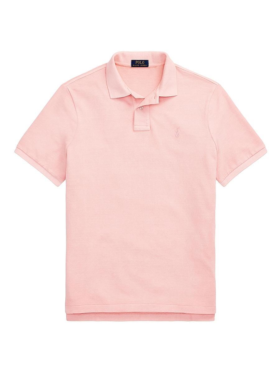 Mens Classic-Fit Mineral-Dyed Mesh Polo Shirt Product Image