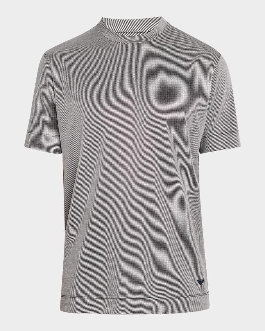 Mens Jacquard Micro-Stripe Crewneck T-Shirt Product Image