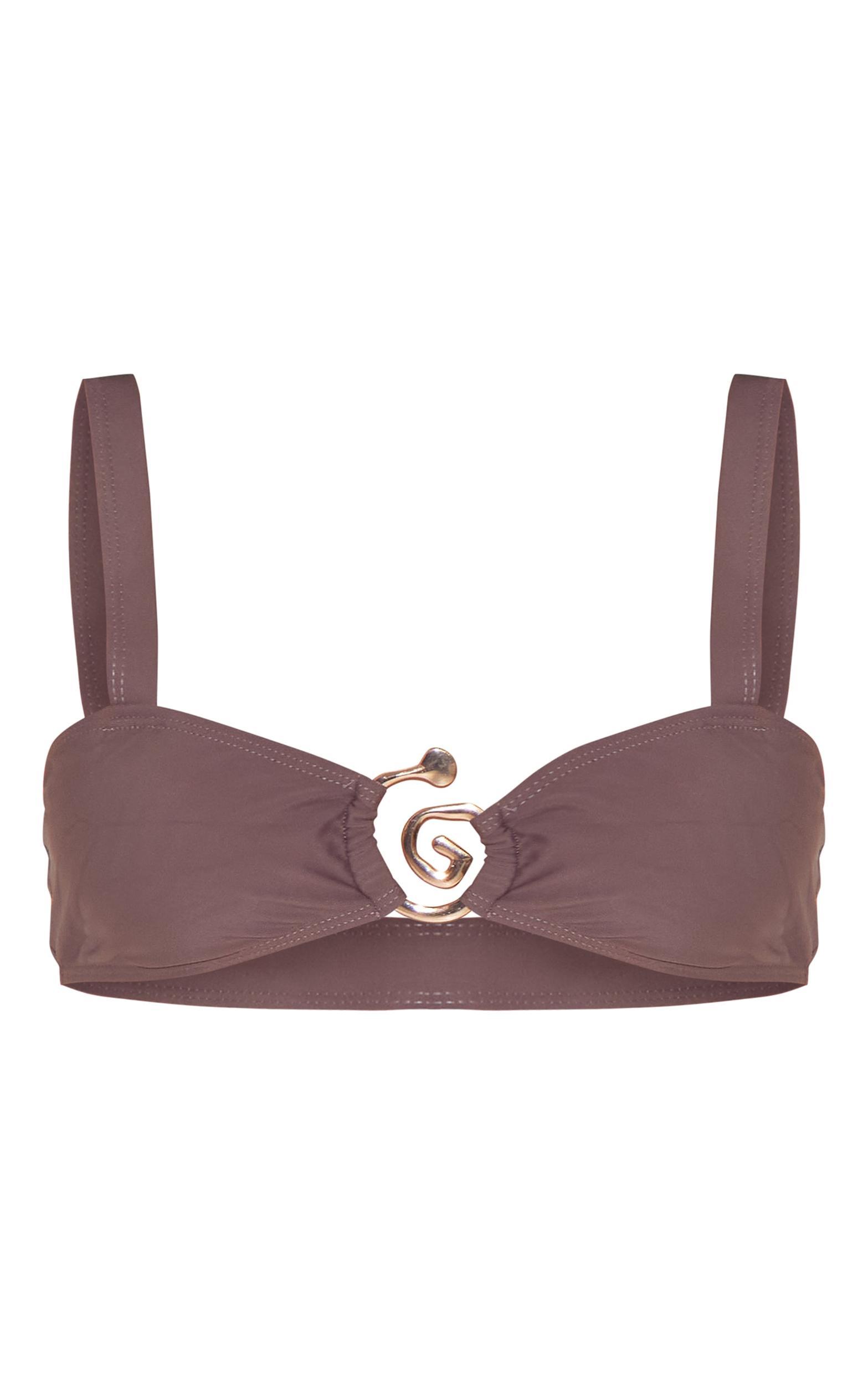 Chocolate Swirl Trim Detail Bikini Bottoms Product Image