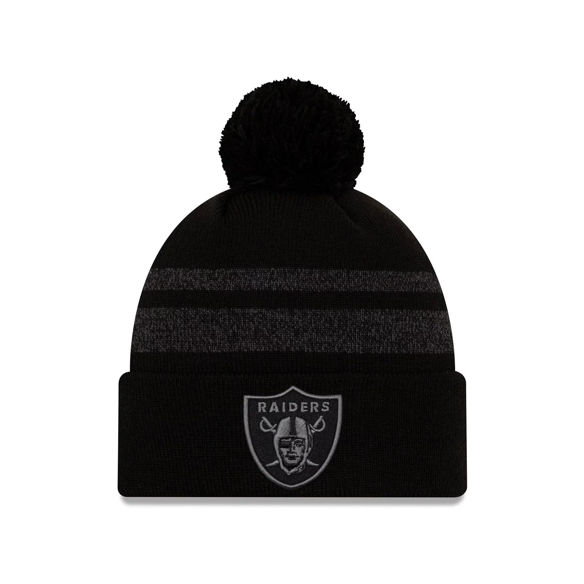 Men's New Era Black Atlanta Falcons Dispatch Cuffed Knit Hat With Pom Product Image