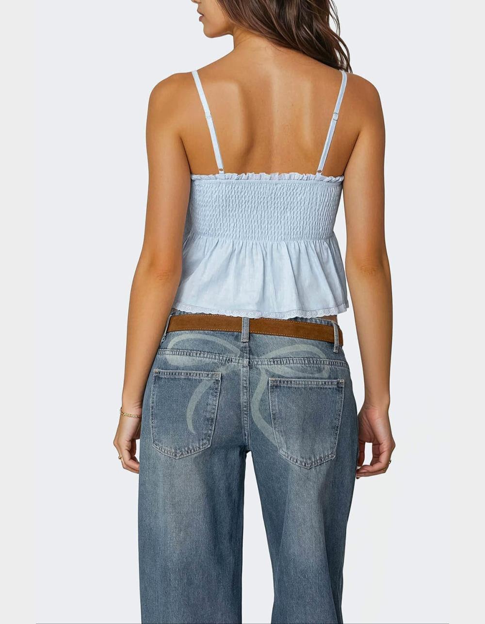 EDIKTED Millie Scrunch Tank Top Product Image