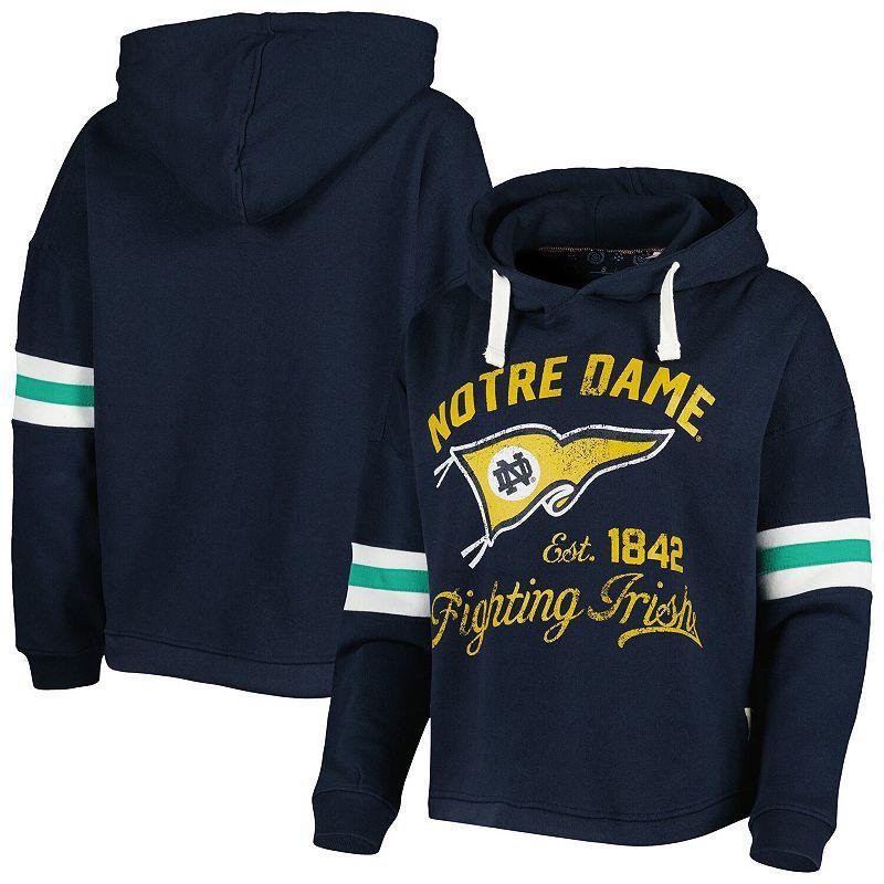 Women's Pressbox Navy Notre Dame Fighting Irish Super Pennant Pullover Hoodie, Size: Small, Blue Product Image