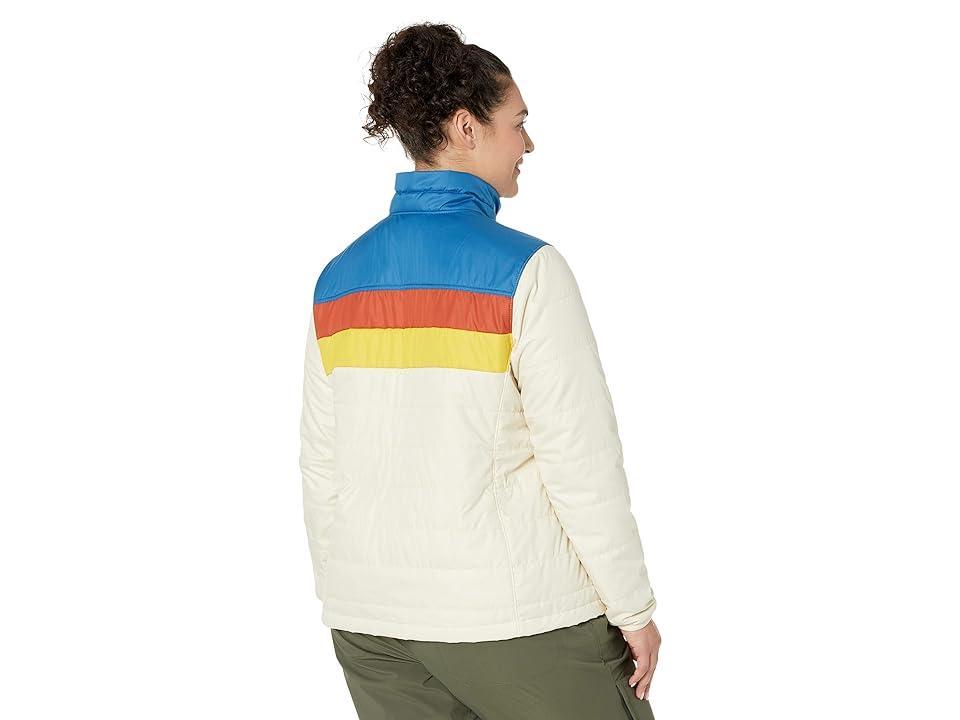 L.L.Bean Plus Size Mountain Classic Puffer Jacket Color-Block (Marine Blue/Natural) Women's Coat Product Image