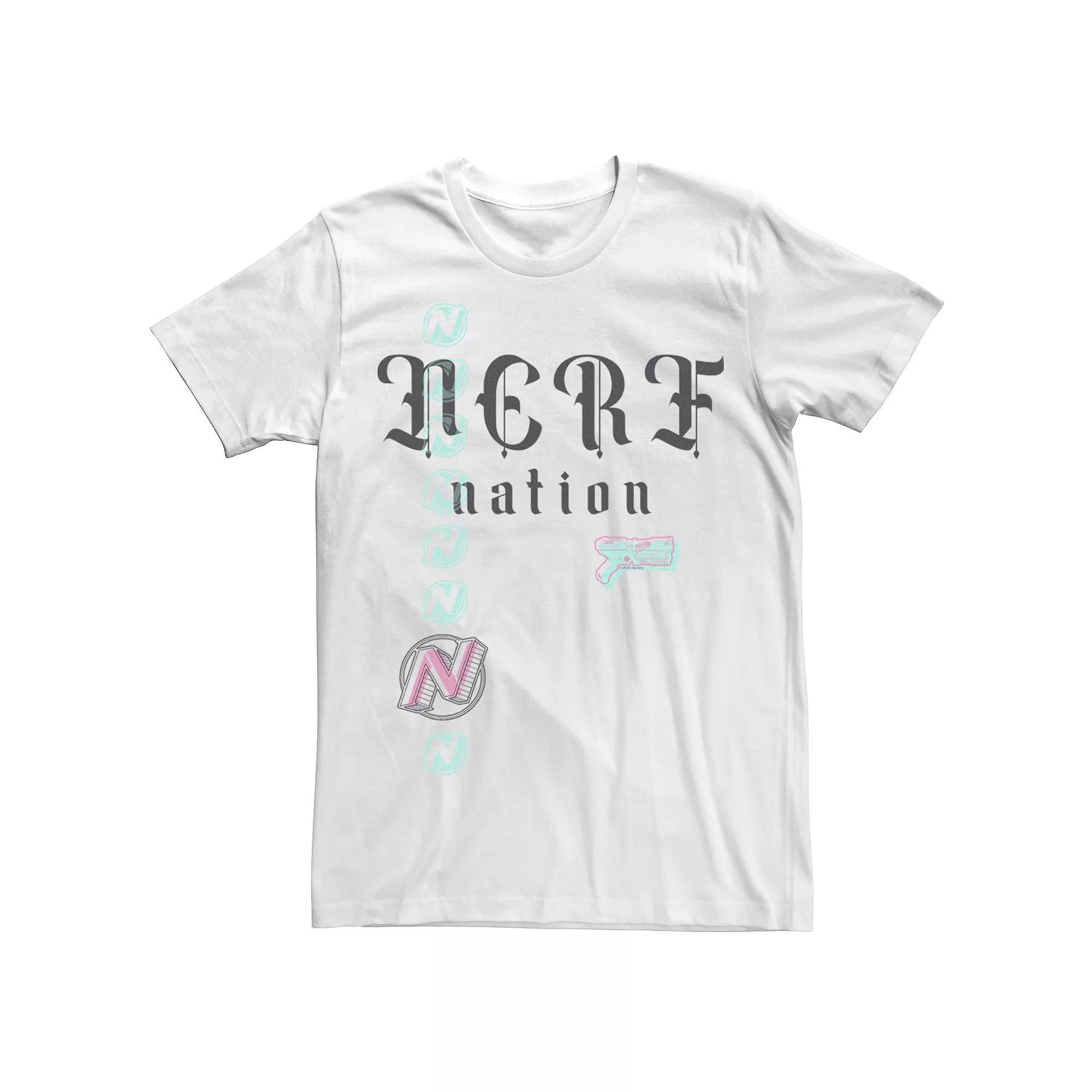 Men's Nerf Nation Logo Text Tee, Size: XL, White Product Image