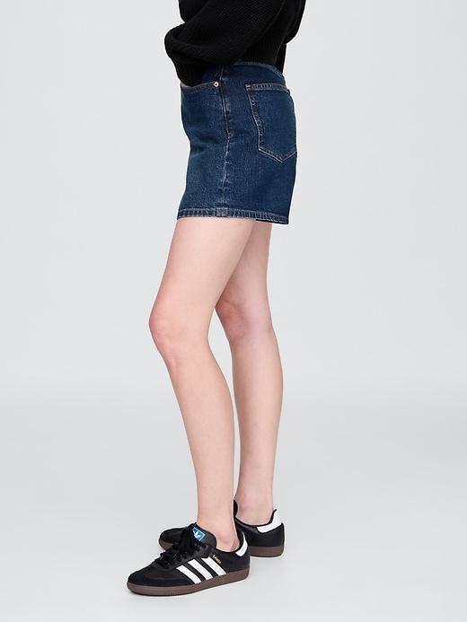 4.75" High Rise A-Line Denim Short Product Image