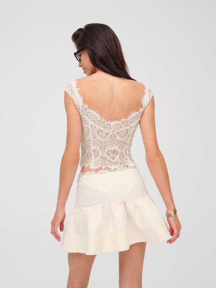 Waverly Lace Top — Ivory Product Image