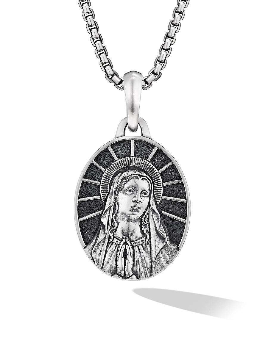 David Yurman Mens Sterling Silver Amulets Mary Oval Medallion Product Image