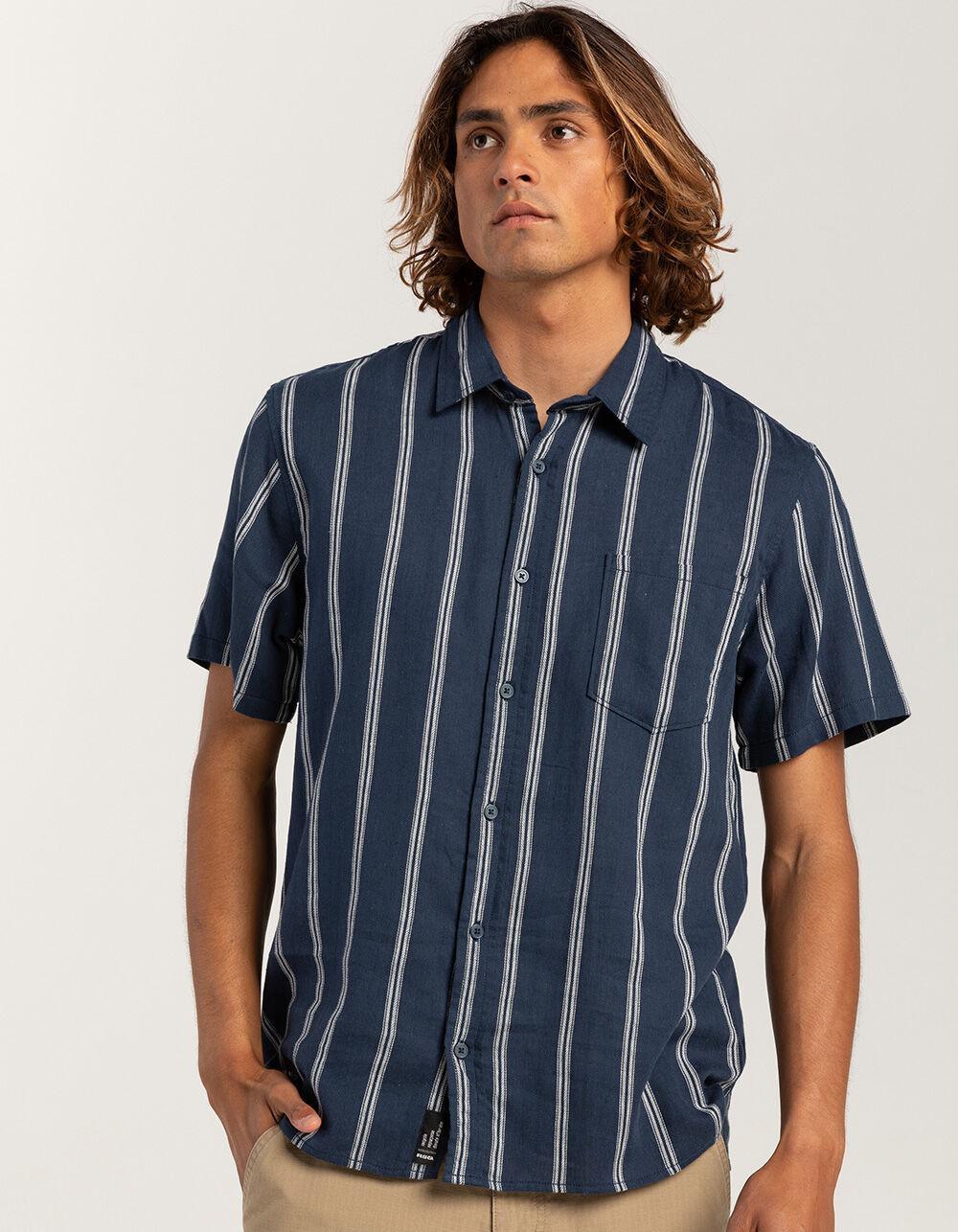 RSQ Mens Stripe Linen Blend Shirt Product Image