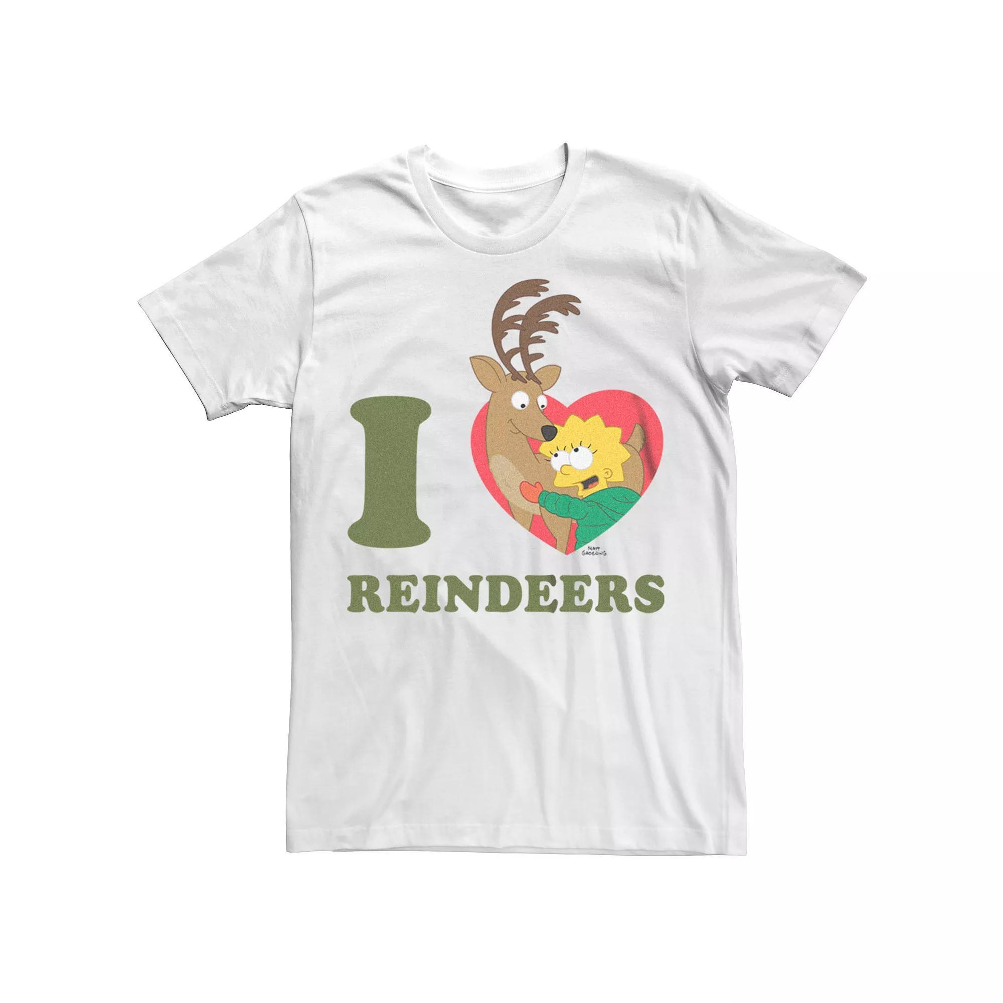 Men's The Simpsons Lisa I Heart Reindeers Graphic Tee,  Product Image