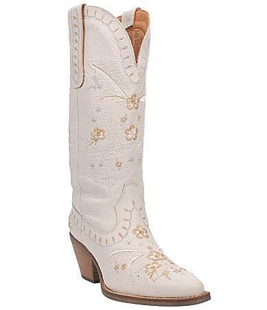 Dingo Full Bloom Women's Leather Western Boots, Size: 6.5, White Product Image