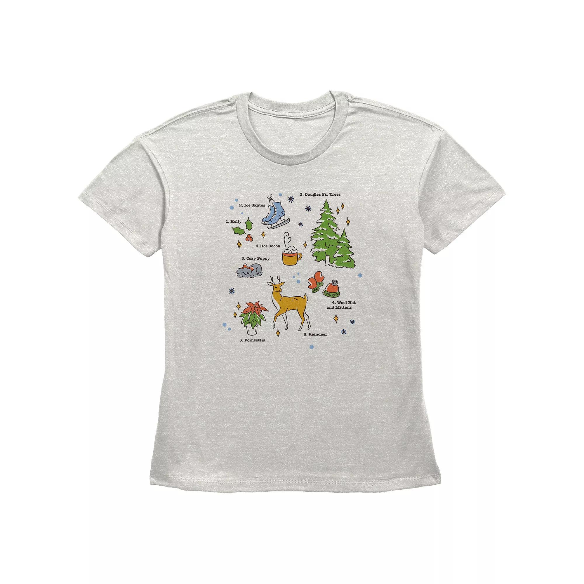 Women's Christmas Icons Spread Graphic Tee,  Product Image