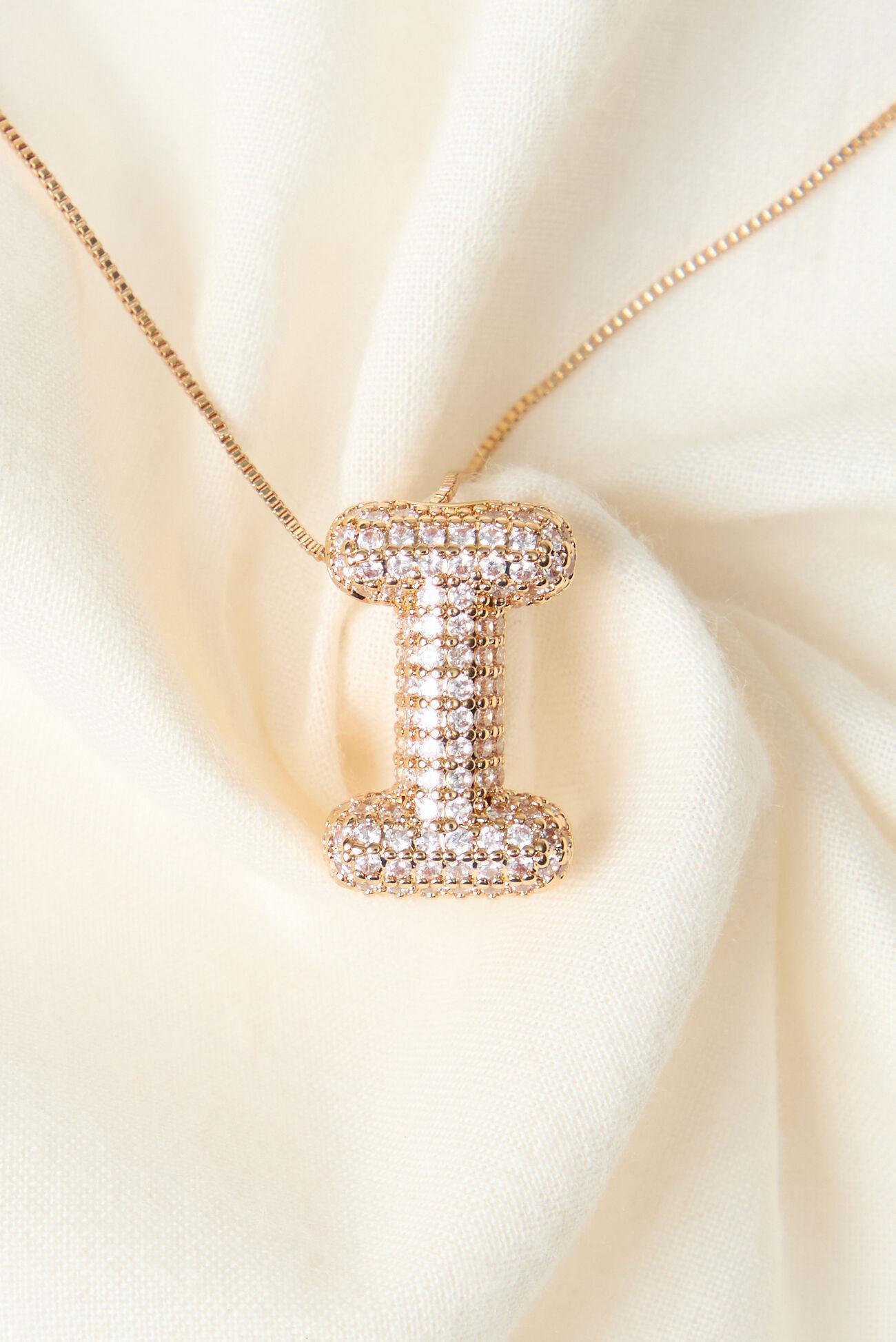 18K Gold Monogram Charm Necklace - I Product Image