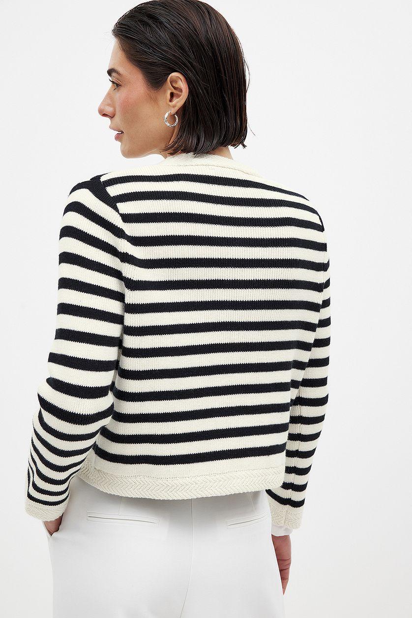 Striped Knitted Cardigan Product Image