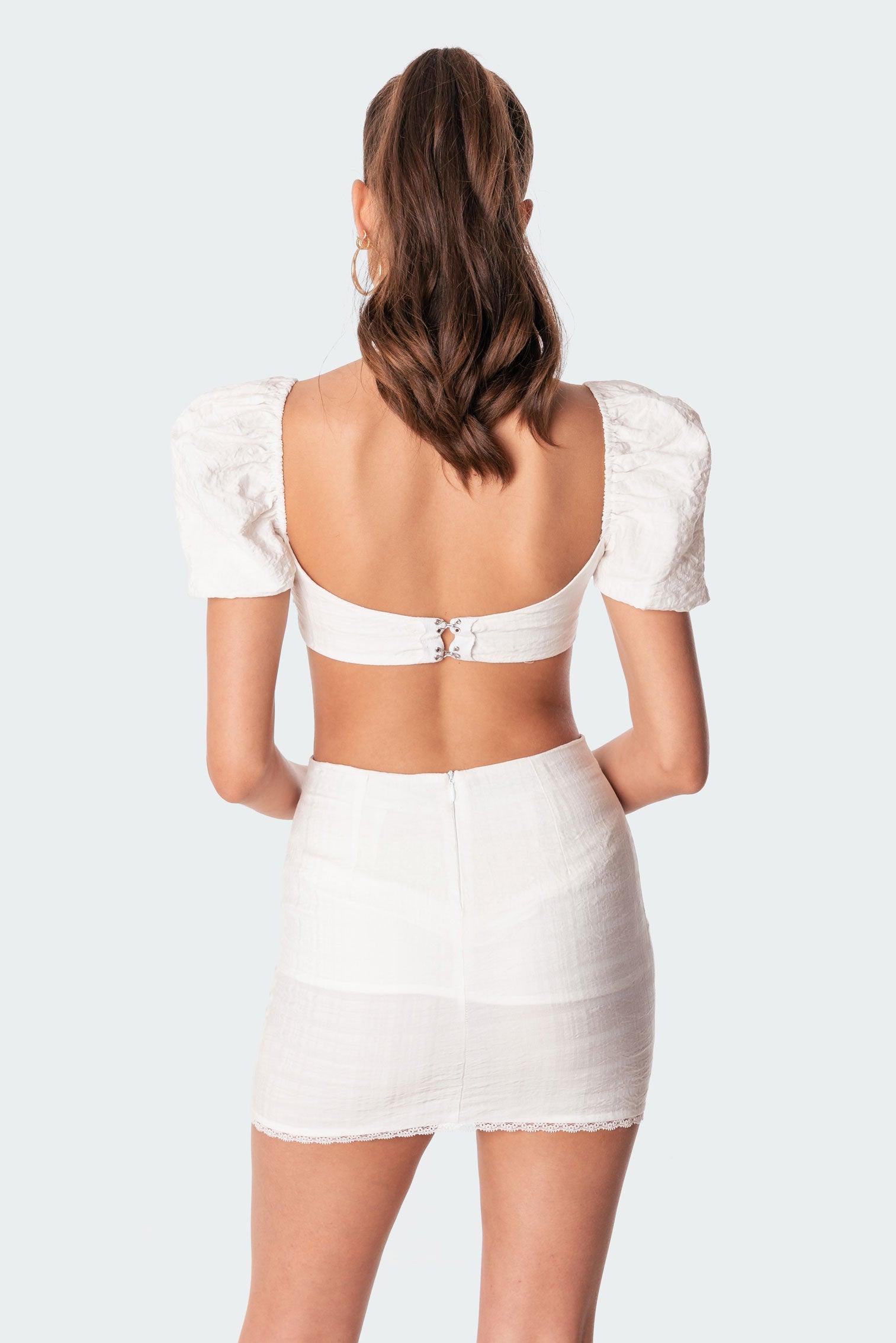 Romy Linen Look Crop Top Product Image