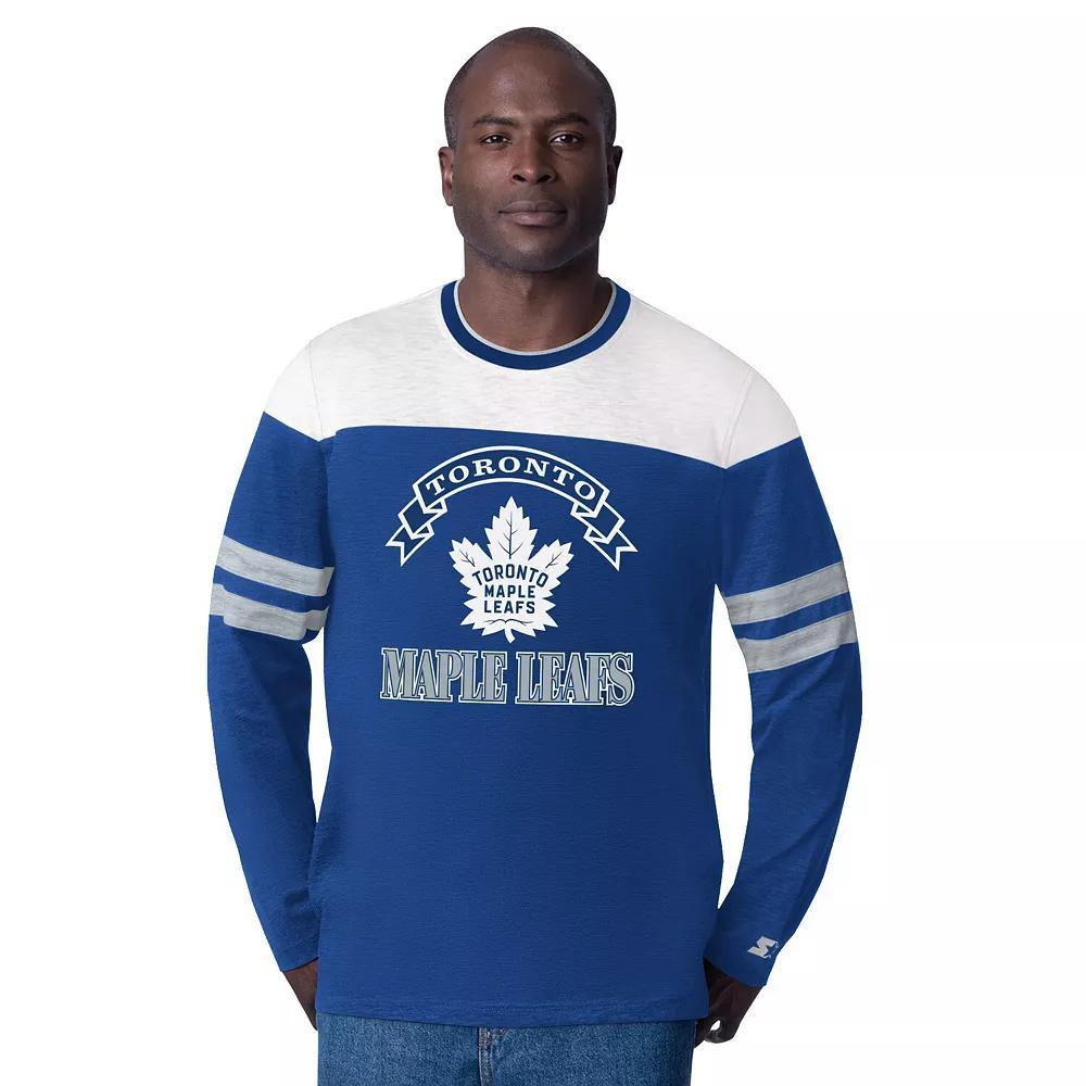 Men's Starter  Blue Toronto Maple Leafs Blitz Durene Long Sleeve T-Shirt, Size: Medium, Mpl Blue Product Image