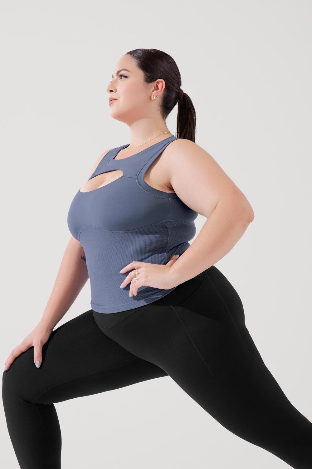 Peekaboo Crew Tank - American Blue Product Image